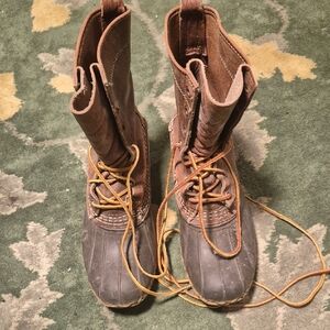L.L. Bean Brown Leather and Dark Brown Rubber Winter Boots